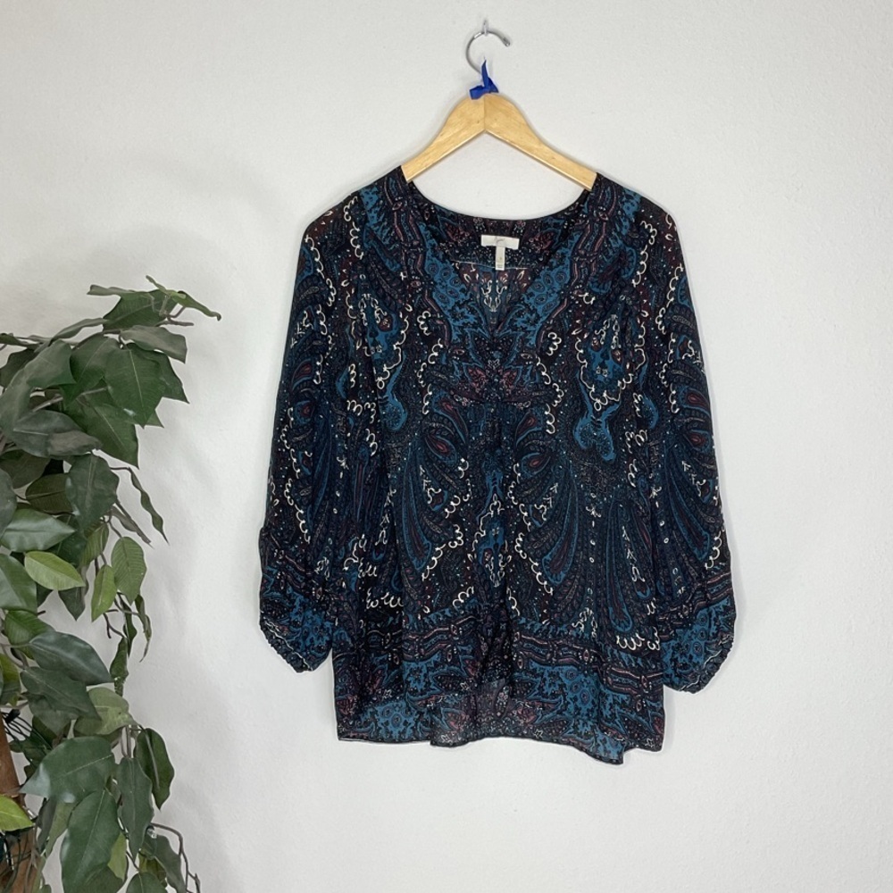 Joie Paisley Print Silk Top